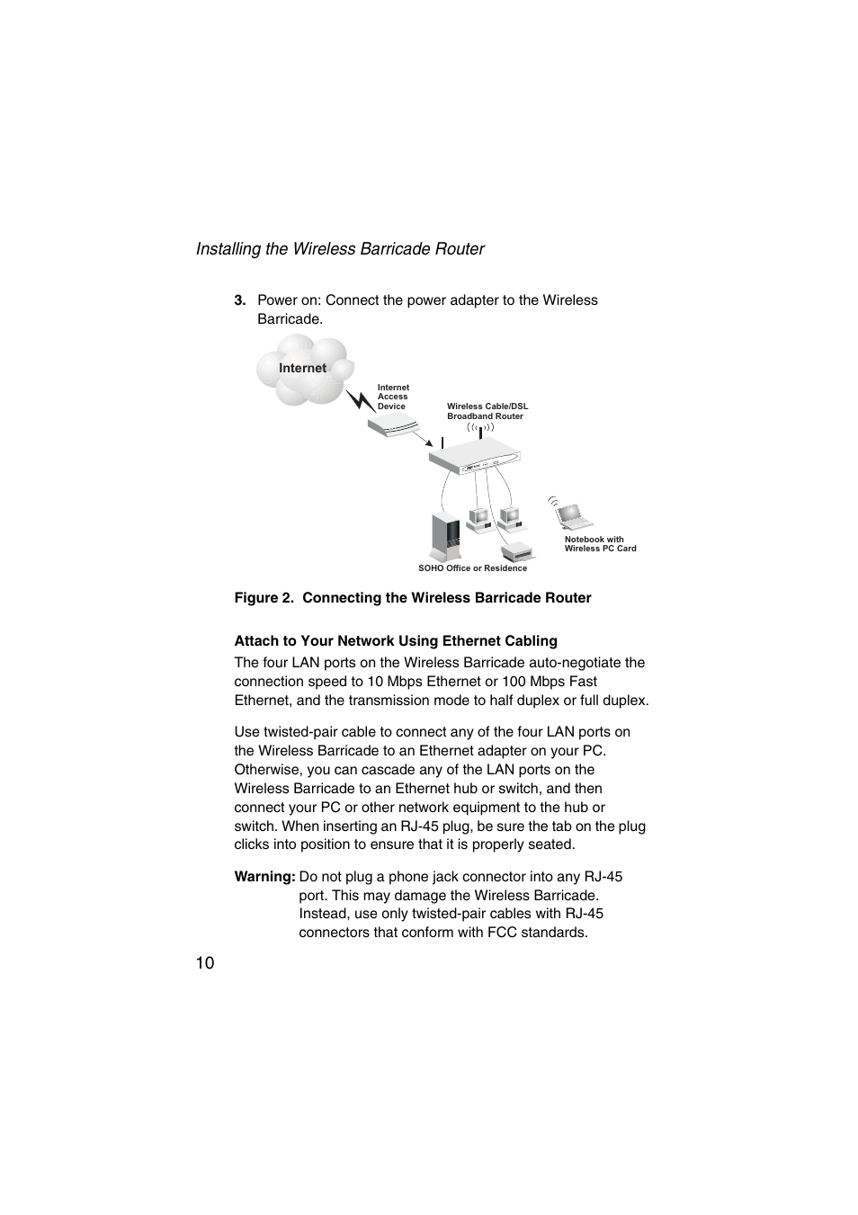 Installing the wireless barricade router 10 | SMC Networks Barricade SMC7004VWBR V.2 User Manual | Page 14 / 82