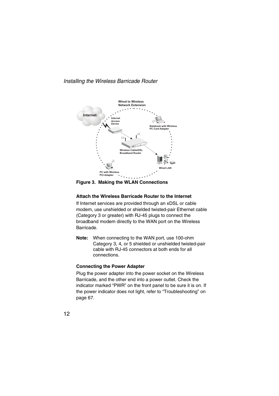 Installing the wireless barricade router 12 | SMC Networks Barricade SMC7004VWBR V.2 User Manual | Page 16 / 82