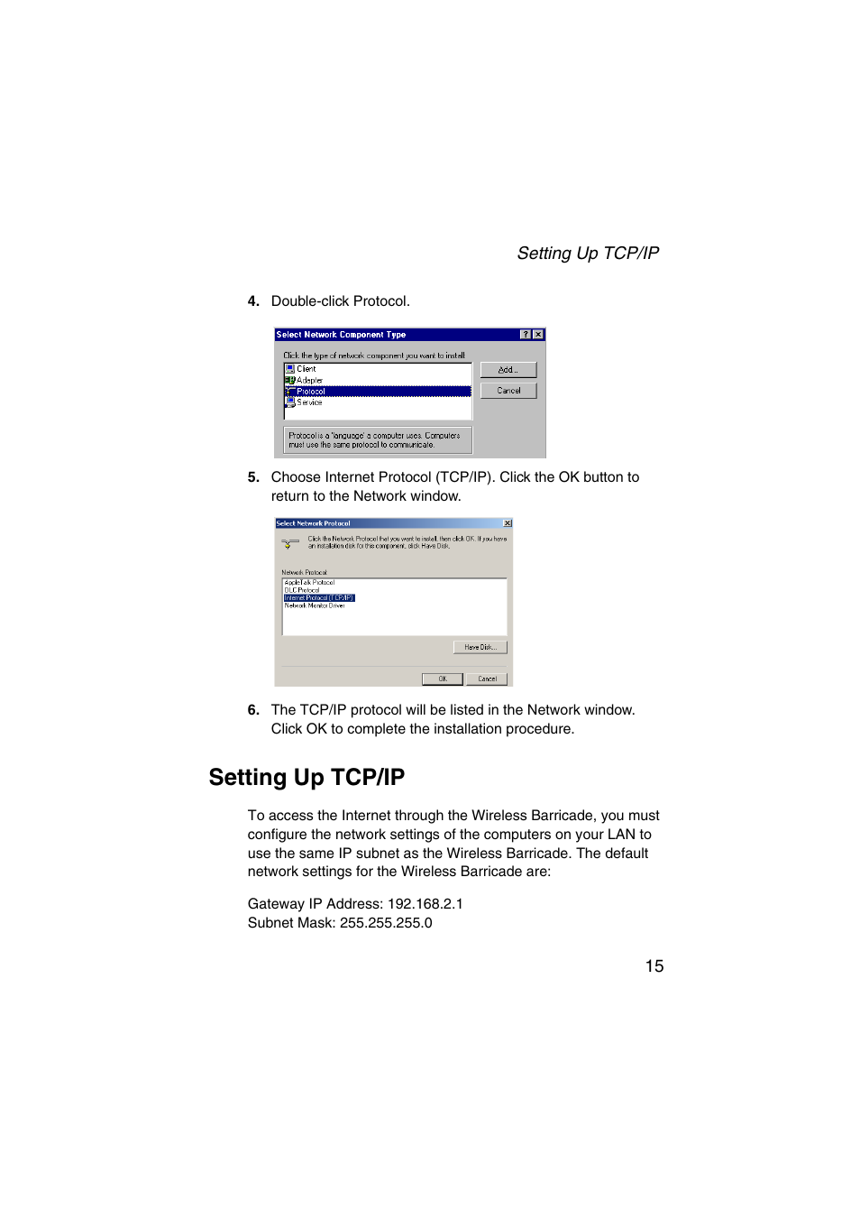 Setting up tcp/ip | SMC Networks Barricade SMC7004VWBR V.2 User Manual | Page 19 / 82