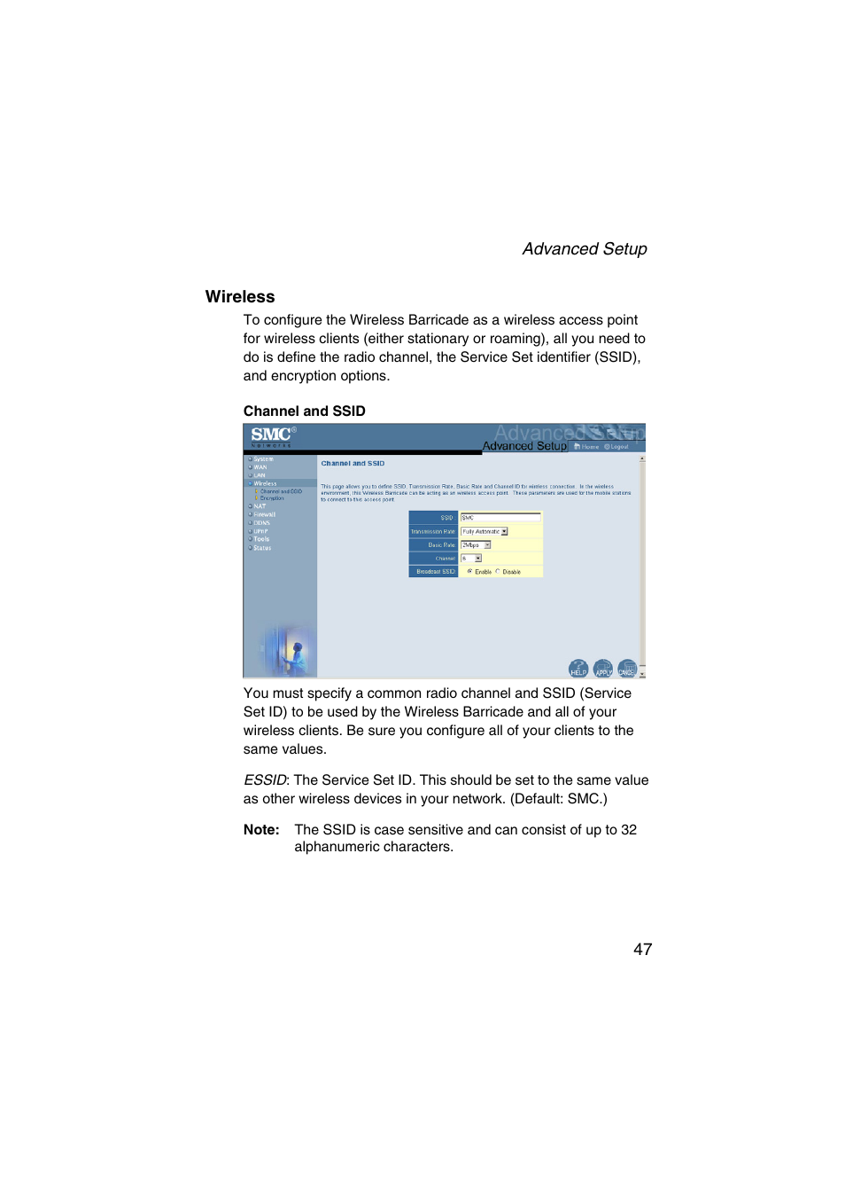 Wireless | SMC Networks Barricade SMC7004VWBR V.2 User Manual | Page 51 / 82