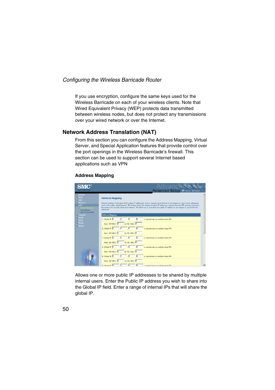 Network address translation (nat) | SMC Networks Barricade SMC7004VWBR V.2 User Manual | Page 54 / 82