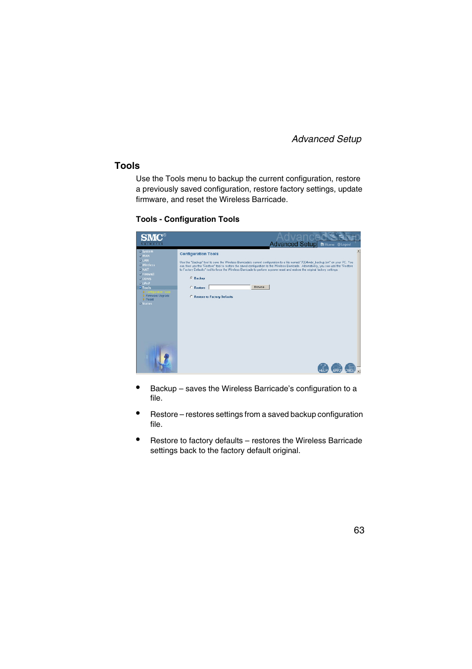 Tools | SMC Networks Barricade SMC7004VWBR V.2 User Manual | Page 67 / 82