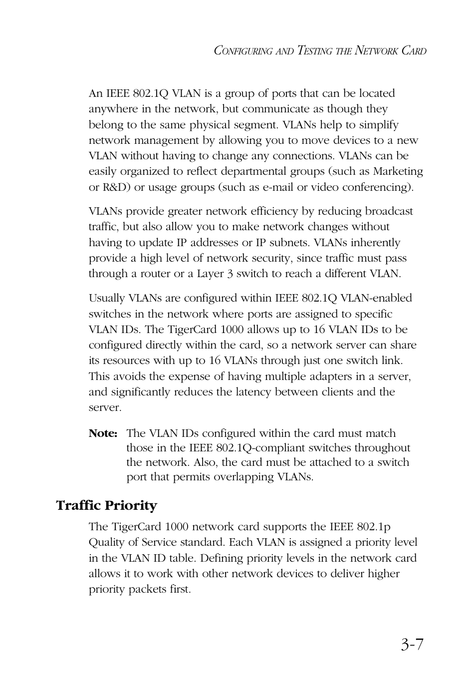 Traffic priority | SMC Networks TigerCard 1000 User Manual | Page 42 / 58