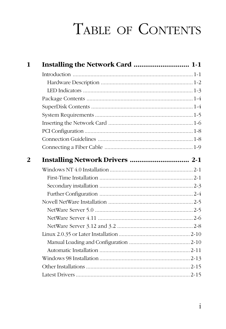 SMC Networks TigerCard 1000 User Manual | Page 6 / 58