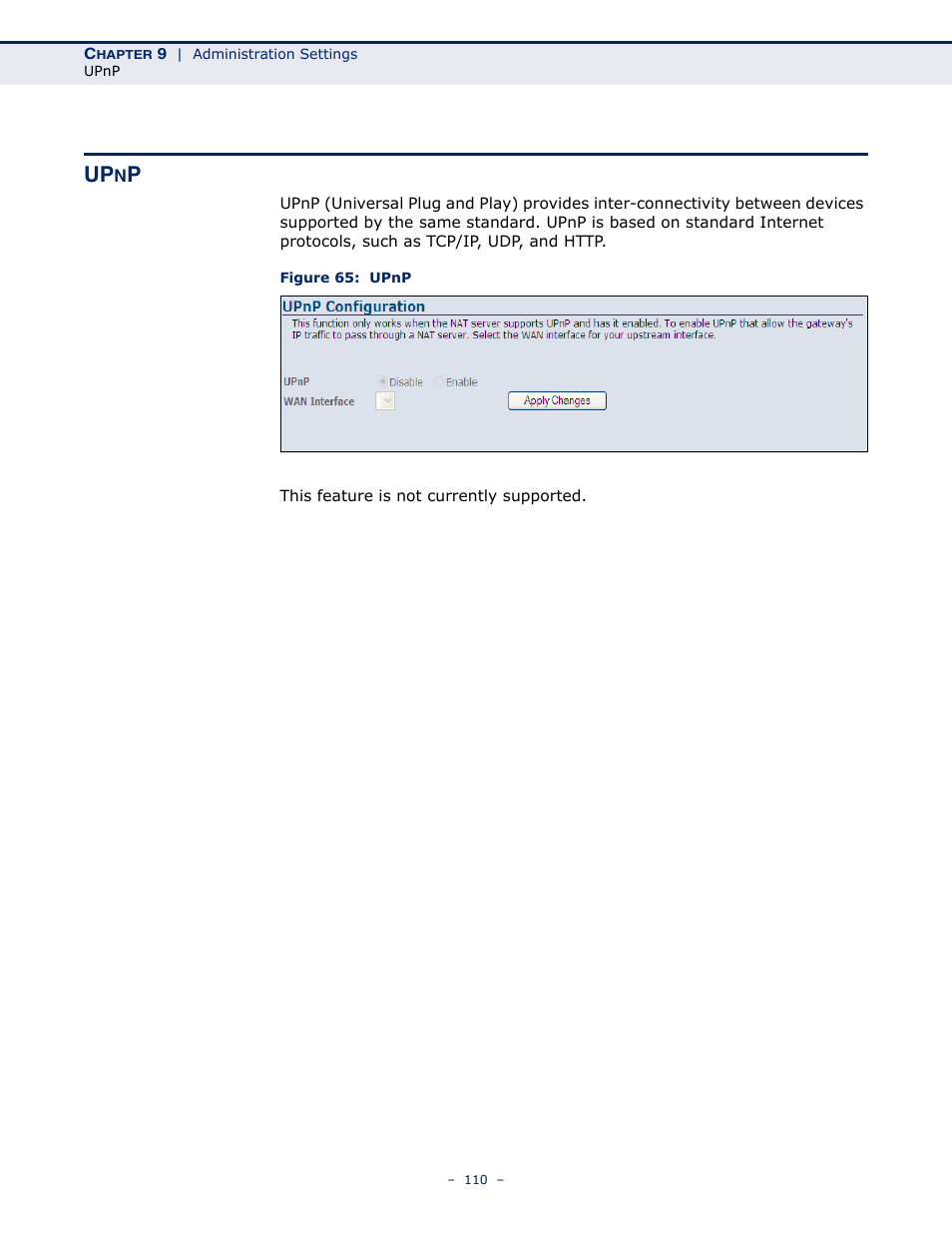 Upnp, Figure 65: upnp | SMC Networks BARRICADE SMC7901WBRA2 B1 User Manual | Page 110 / 150