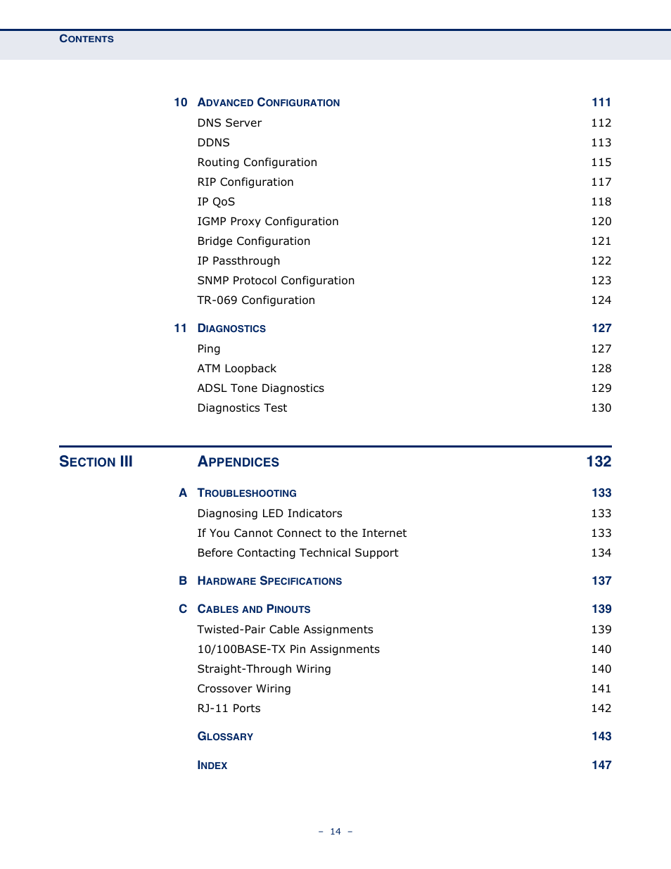 Iii a | SMC Networks BARRICADE SMC7901WBRA2 B1 User Manual | Page 14 / 150