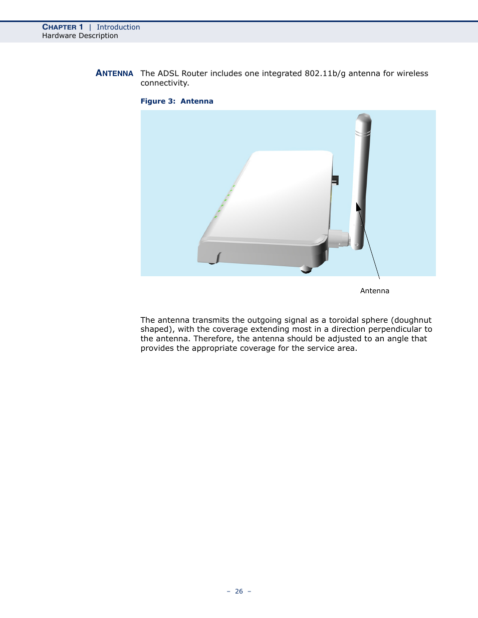 Antenna, Antenna 26, Figure 3: antenna | SMC Networks BARRICADE SMC7901WBRA2 B1 User Manual | Page 26 / 150