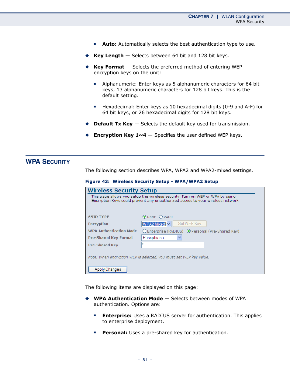 Wpa security, Wpa s | SMC Networks BARRICADE SMC7901WBRA2 B1 User Manual | Page 81 / 150