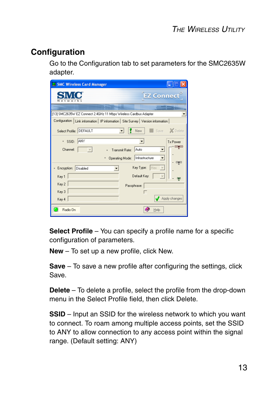 Configuration, 13 configuration | SMC Networks SMC EZ Connect SMC2635W User Manual | Page 23 / 40