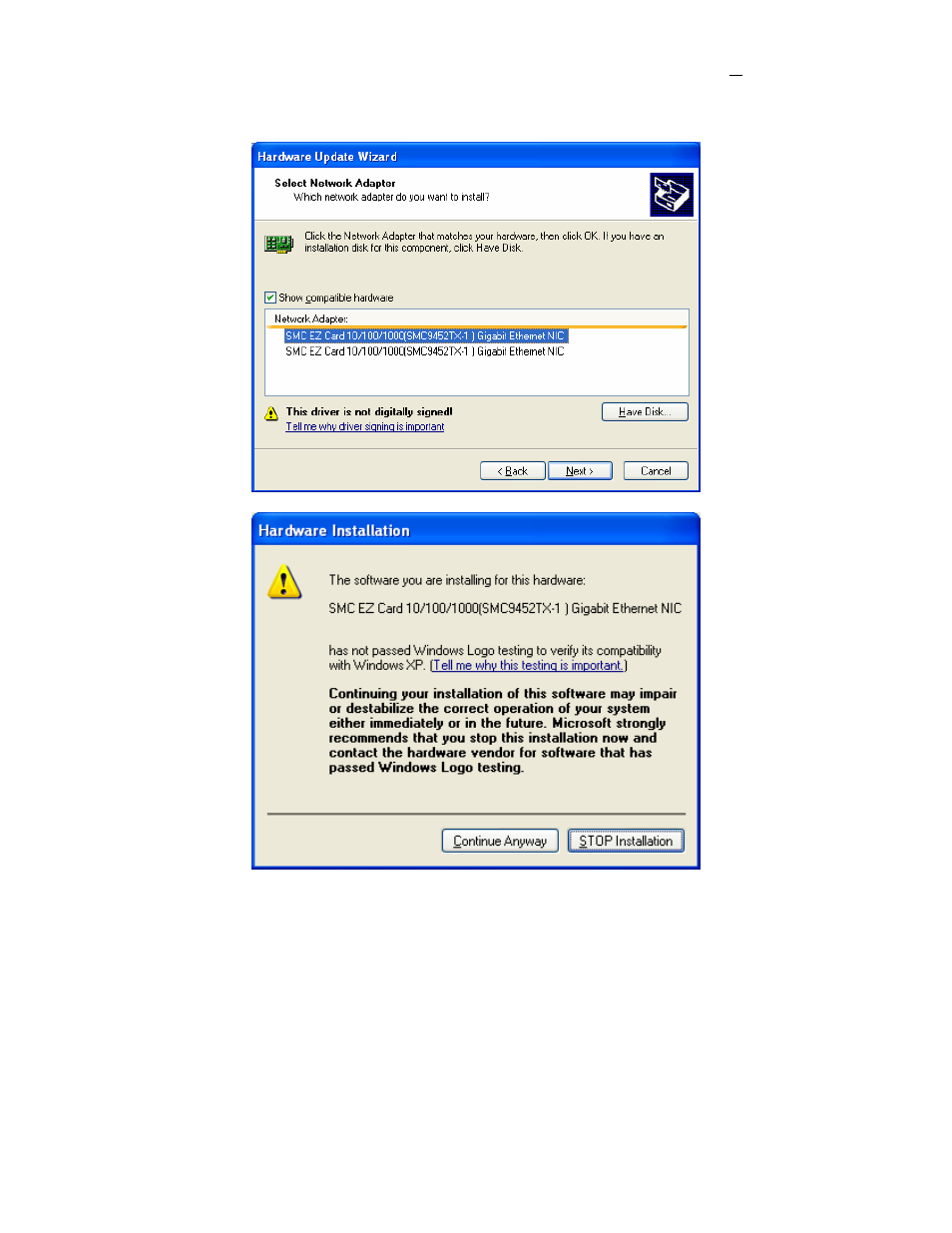 SMC Networks Copper Gigabit PCI Card SMC9452TX-1 User Manual | Page 24 / 36