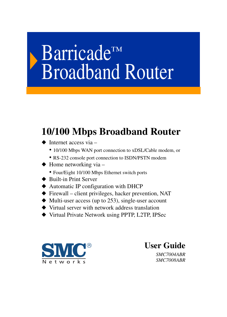 SMC Networks Barricade SMC7004ABR User Manual | 112 pages