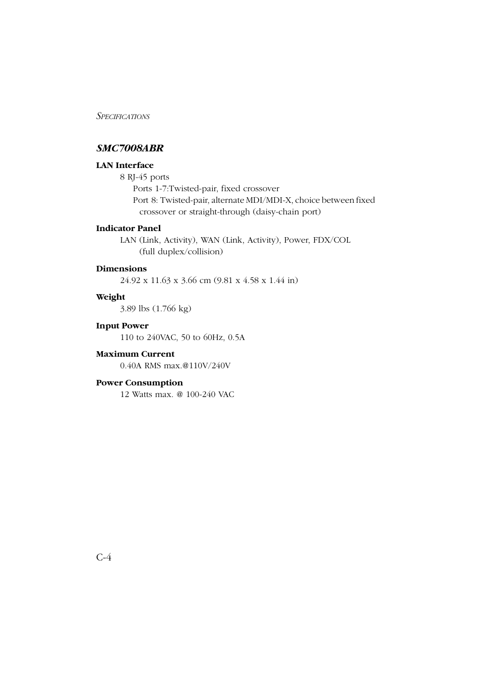 Smc7008abr | SMC Networks Barricade SMC7004ABR User Manual | Page 108 / 112