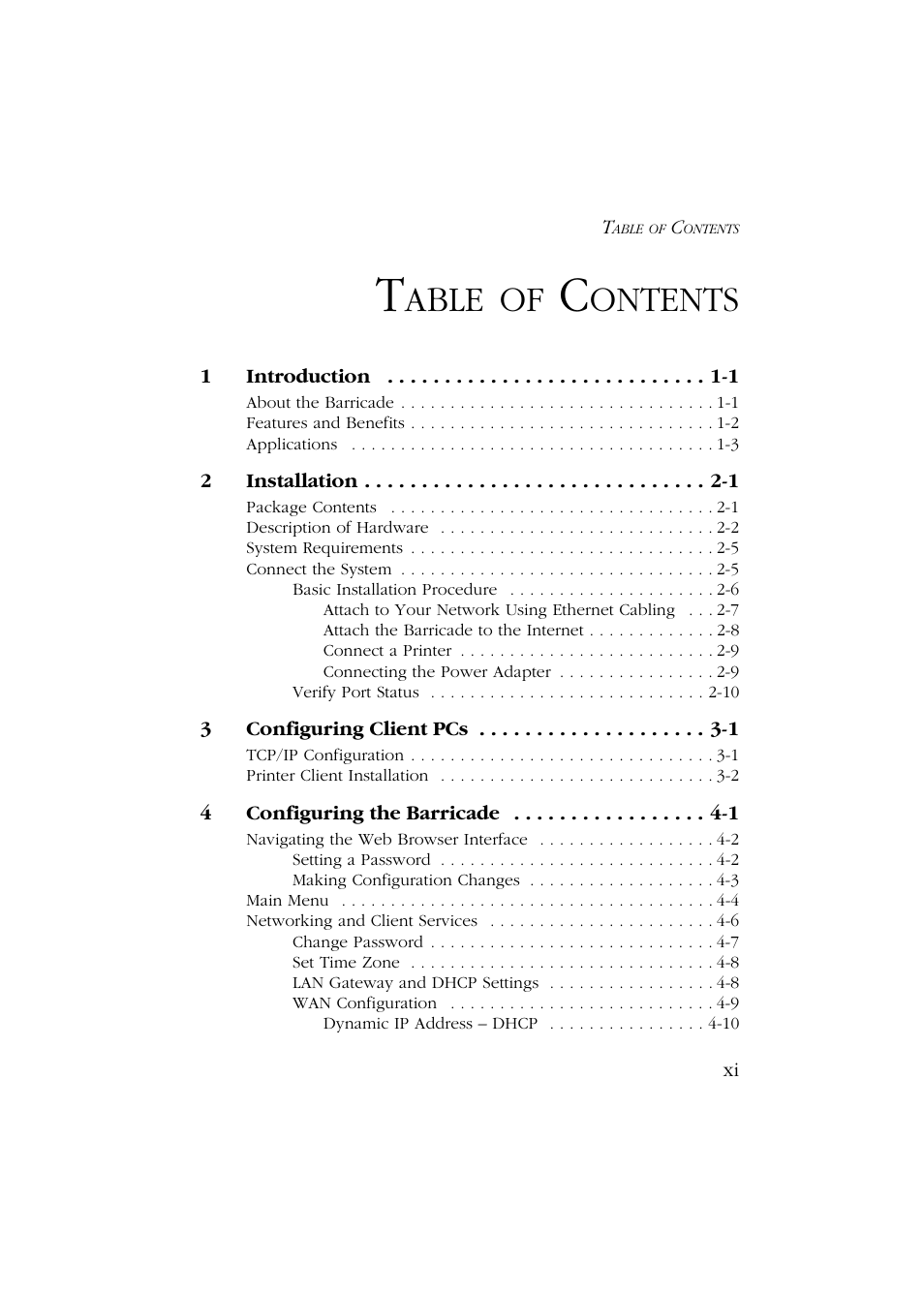 Able, Ontents | SMC Networks Barricade SMC7004ABR User Manual | Page 11 / 112