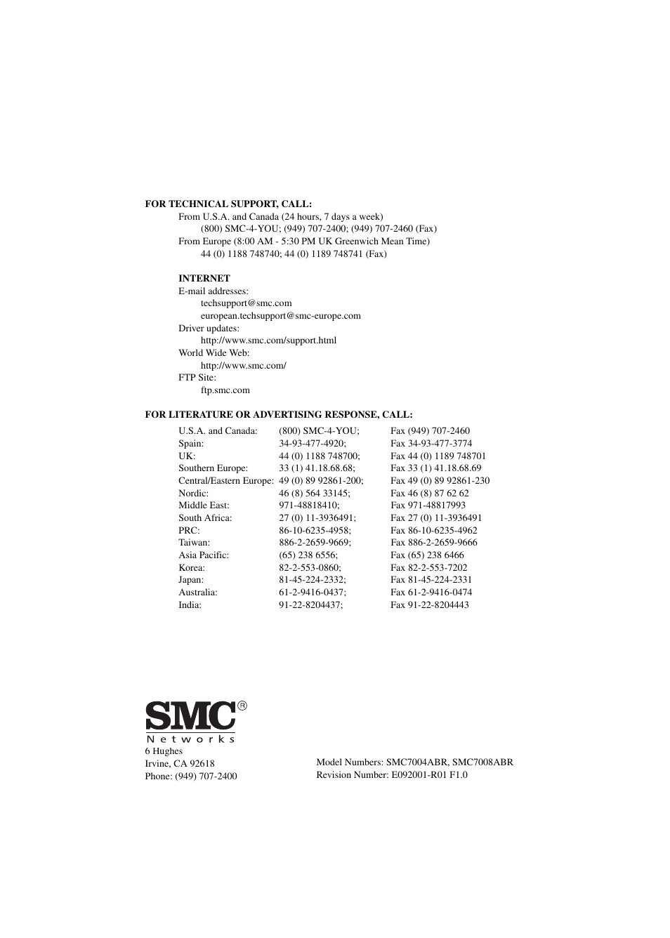 SMC Networks Barricade SMC7004ABR User Manual | Page 112 / 112