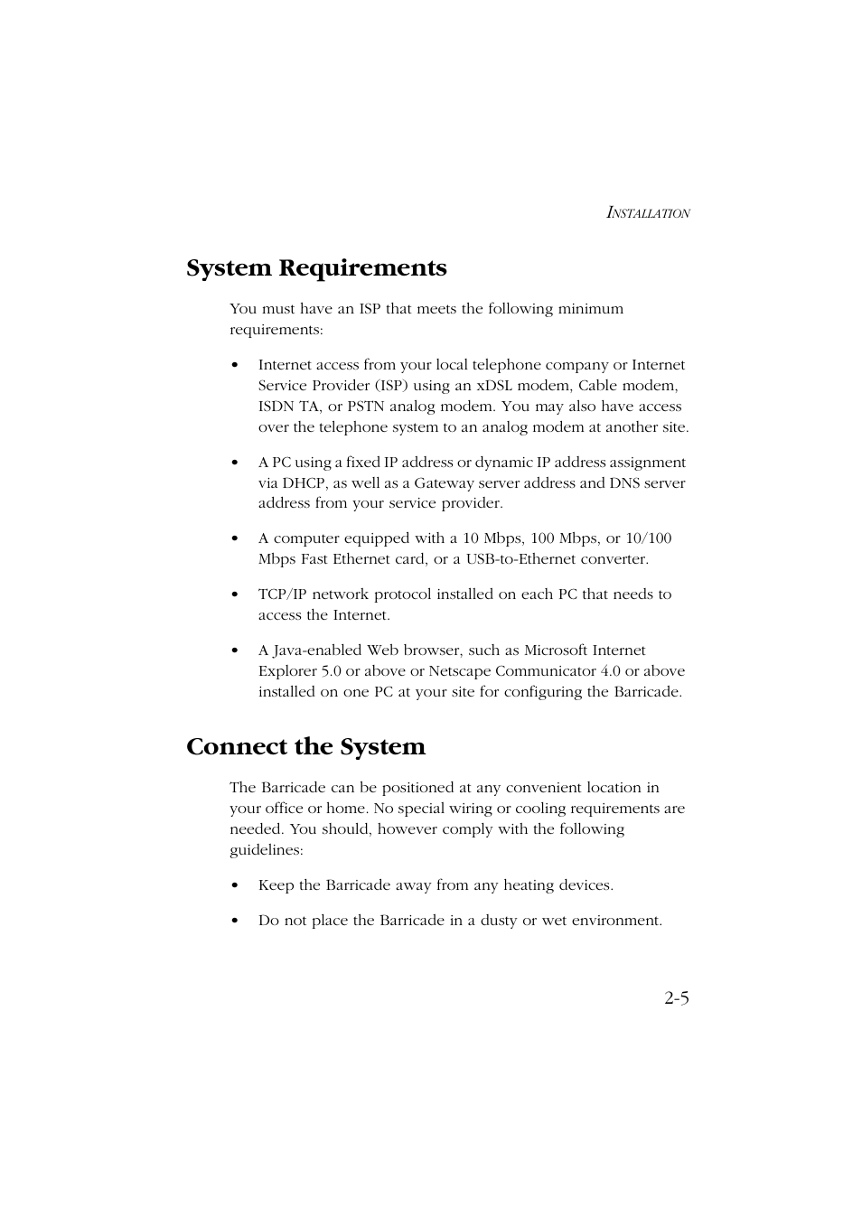 System requirements, Connect the system, System requirements -5 connect the system -5 | SMC Networks Barricade SMC7004ABR User Manual | Page 25 / 112