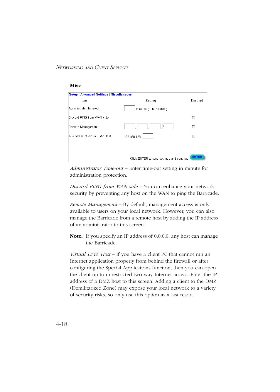 Misc, Misc -18 | SMC Networks Barricade SMC7004ABR User Manual | Page 50 / 112