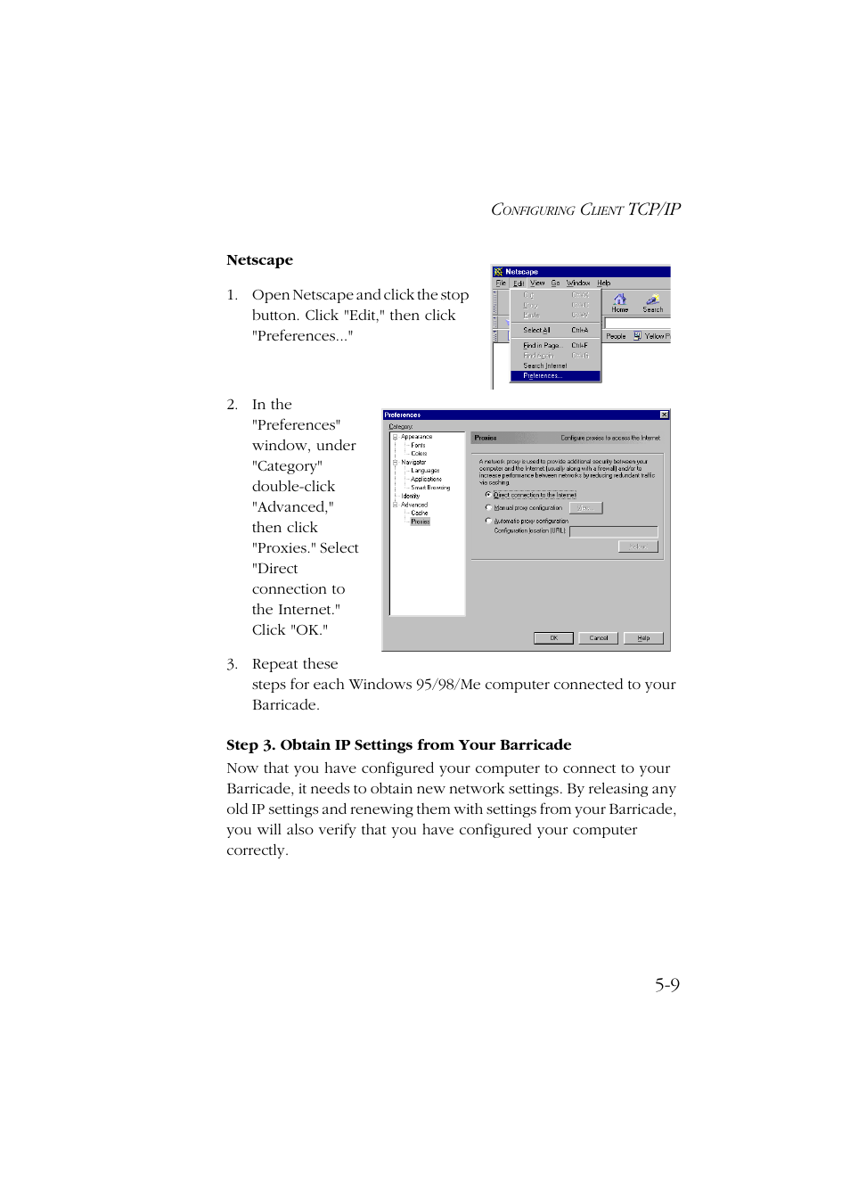 Step 3. obtain ip settings from your barricade, Step 3. obtain ip settings from your barricade -9 | SMC Networks Barricade SMC7004ABR User Manual | Page 61 / 112