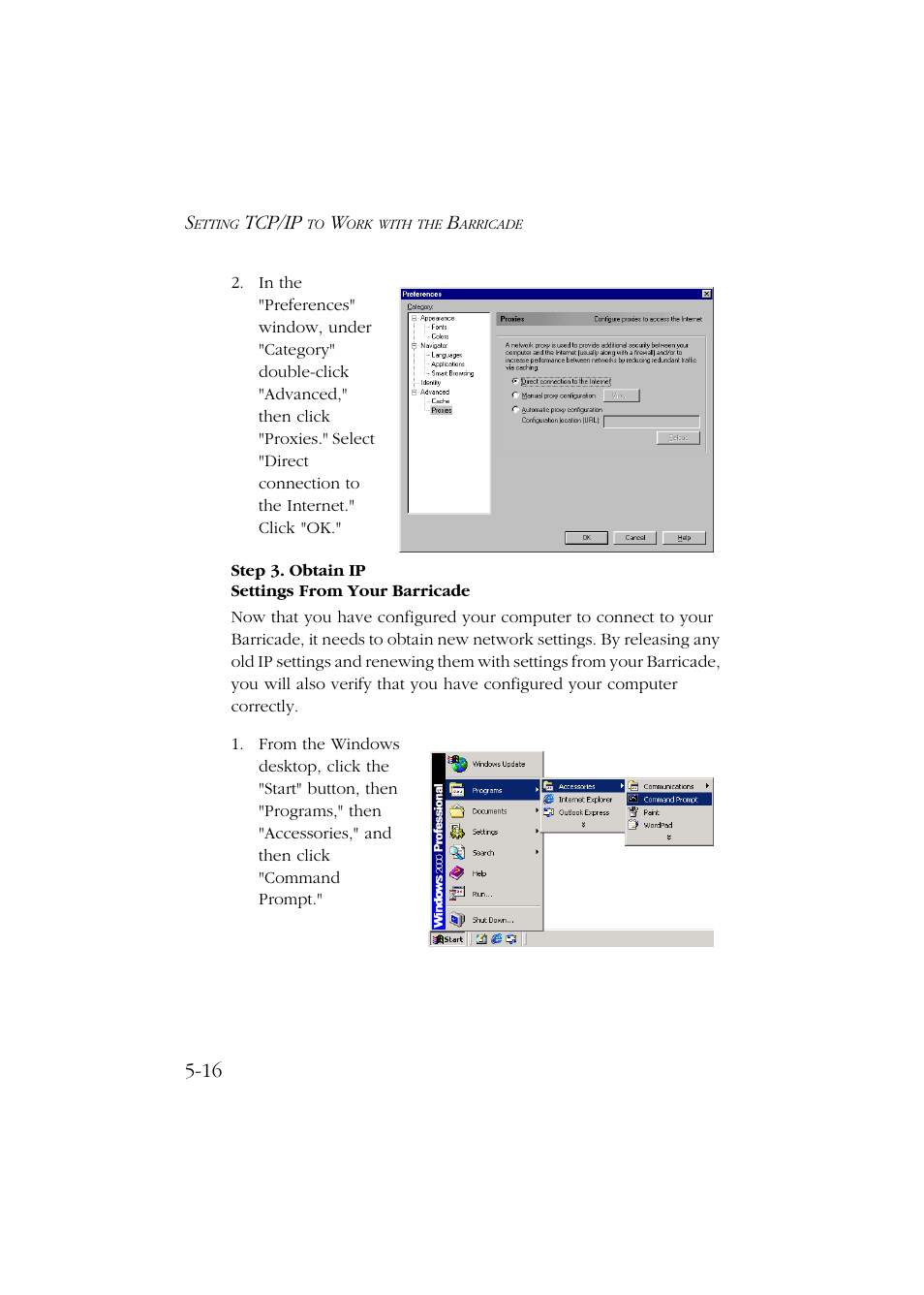 Step 3. obtain ip settings from your barricade, Step 3. obtain ip settings from your barricade -16, Tcp/ip | SMC Networks Barricade SMC7004ABR User Manual | Page 68 / 112