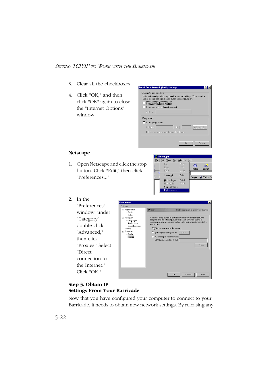 Step 3. obtain ip settings from your barricade, Step 3. obtain ip settings from your barricade -22, Tcp/ip | SMC Networks Barricade SMC7004ABR User Manual | Page 74 / 112