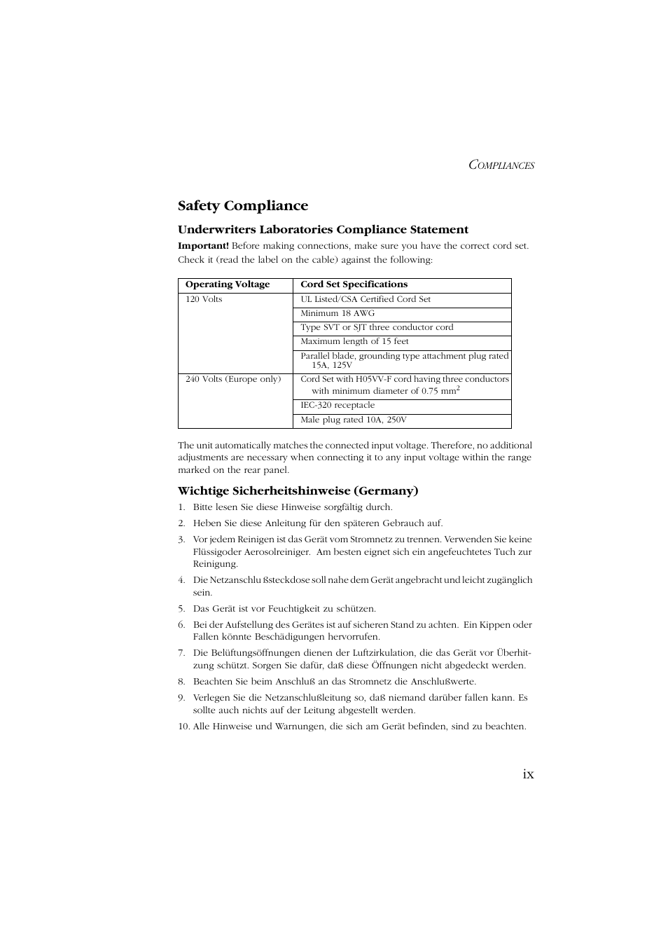 Ix safety compliance | SMC Networks Barricade SMC7004ABR User Manual | Page 9 / 112