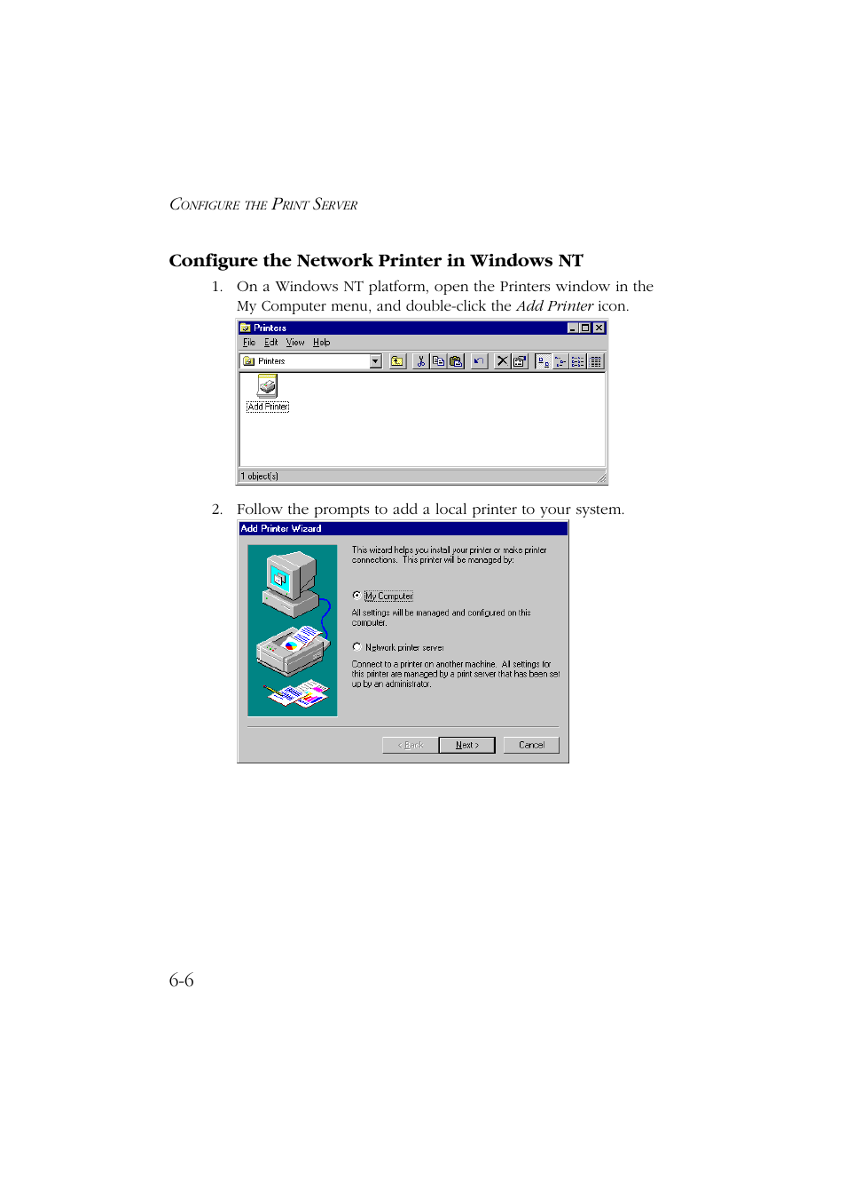 Configure the network printer in windows nt, Configure the network printer in windows nt -6 | SMC Networks Barricade SMC7004ABR User Manual | Page 92 / 112