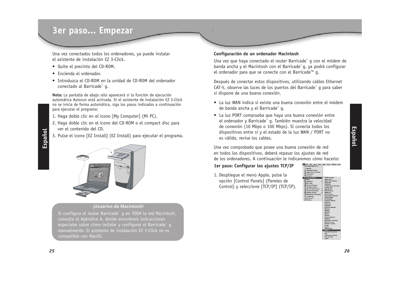 3er paso... empezar, Español | SMC Networks SMC2804WBR User Manual | Page 14 / 28