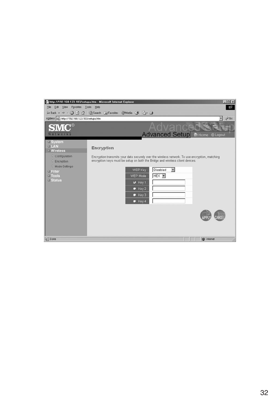 2 | configure wep using web-based utility | SMC Networks SMC2482W User Manual | Page 31 / 50