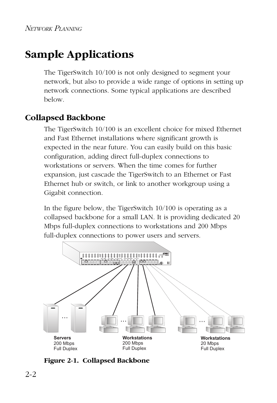 Sample applications, Collapsed backbone, Sample applications -2 | Collapsed backbone -2 | SMC Networks 48-Port User Manual | Page 26 / 80