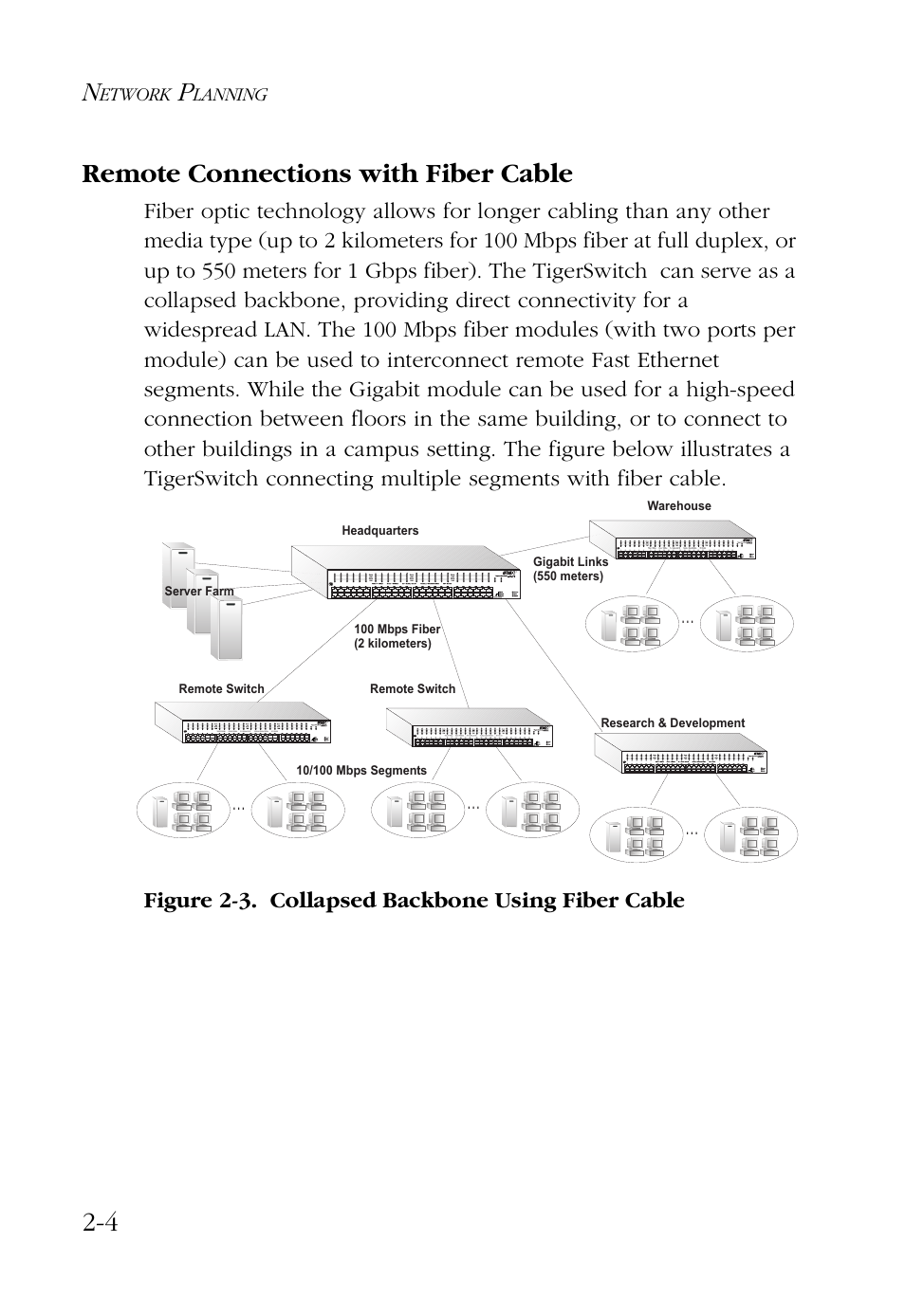 Remote connections with fiber cable, Remote connections with fiber cable -4, 4 remote connections with fiber cable | SMC Networks 48-Port User Manual | Page 28 / 80