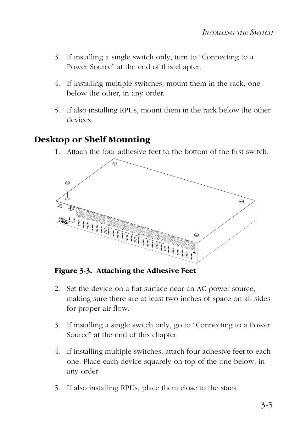 Desktop or shelf mounting, Desktop or shelf mounting -5 | SMC Networks 48-Port User Manual | Page 39 / 80