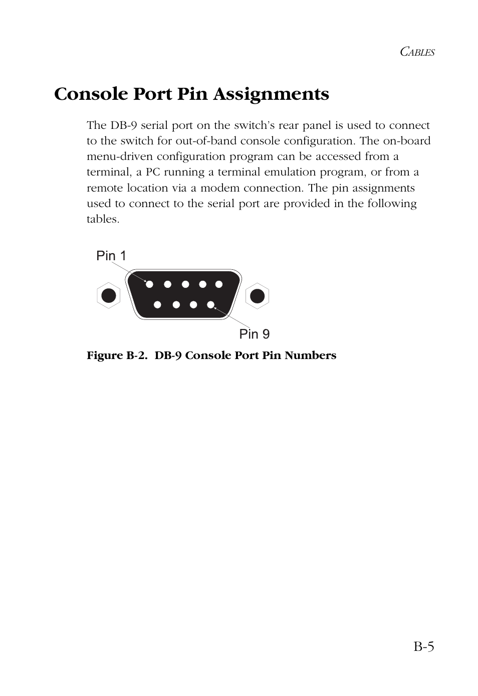 Console port pin assignments | SMC Networks 48-Port User Manual | Page 55 / 80