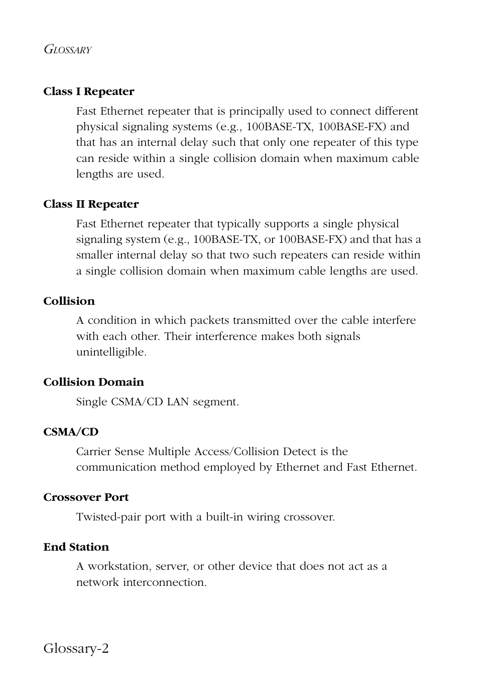 Glossary-2 | SMC Networks 48-Port User Manual | Page 70 / 80