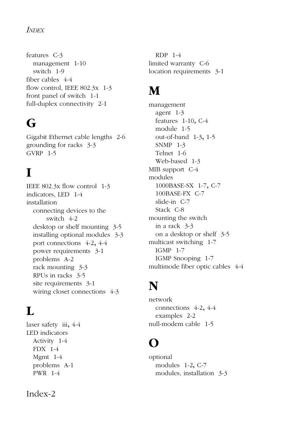 Index-2 | SMC Networks 48-Port User Manual | Page 76 / 80