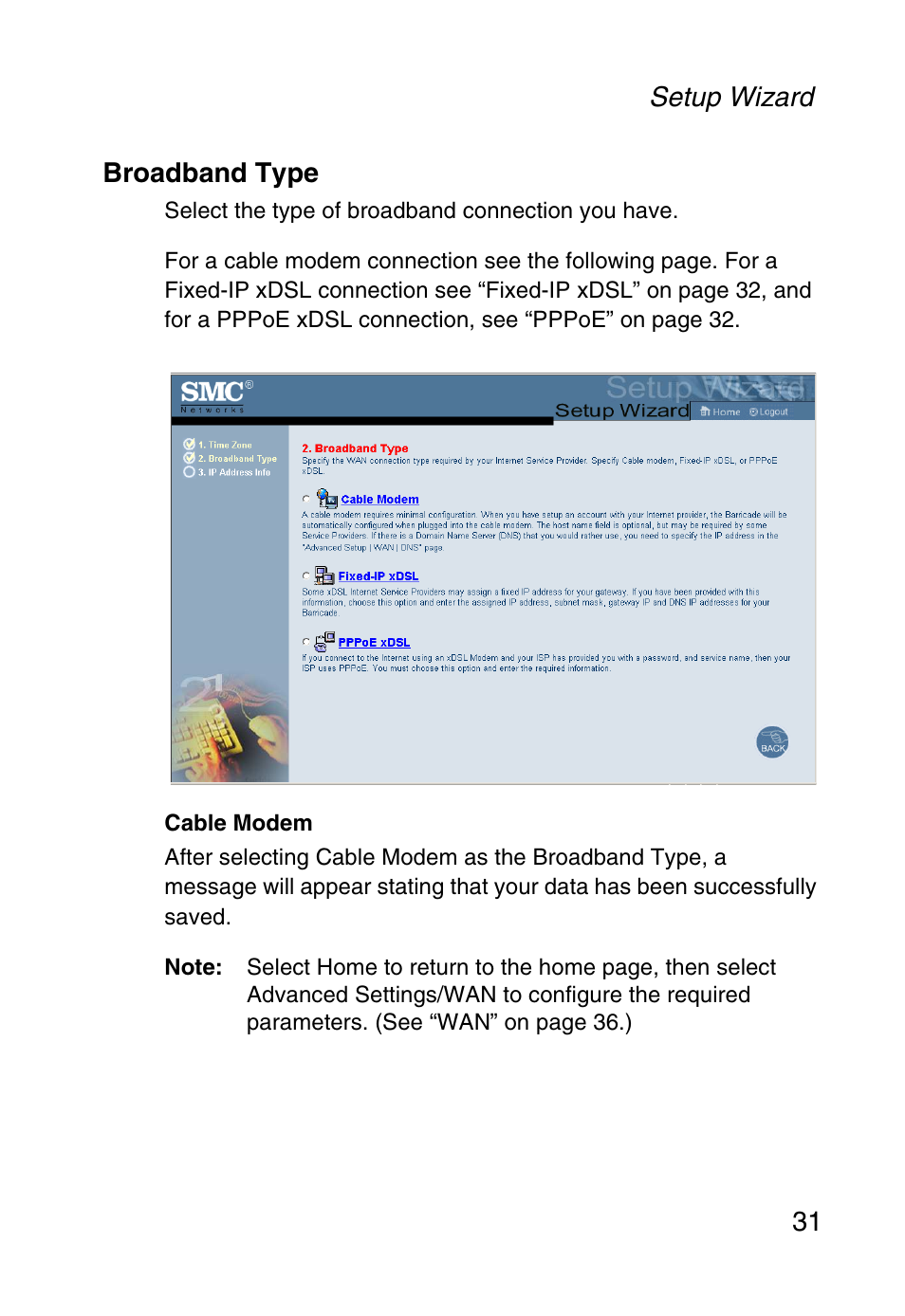 Broadband type | SMC Networks Barricade SMC2804WBR38 User Manual | Page 41 / 82