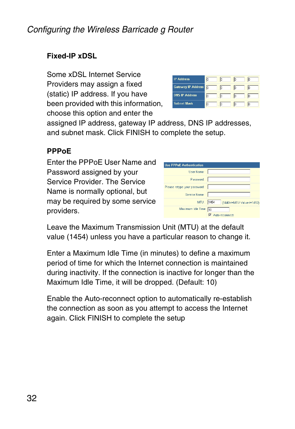 Configuring the wireless barricade g router 32 | SMC Networks Barricade SMC2804WBR38 User Manual | Page 42 / 82