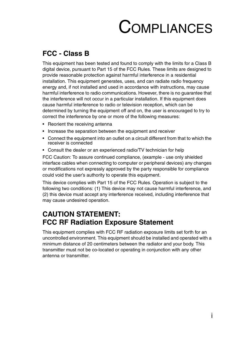 Ompliances | SMC Networks Barricade SMC2804WBR38 User Manual | Page 5 / 82