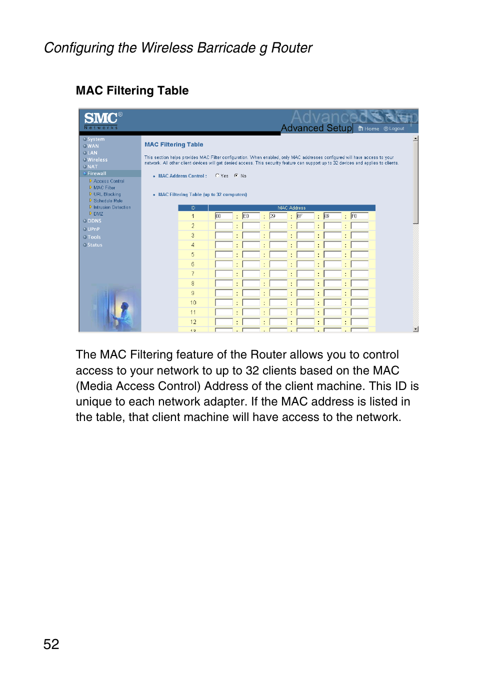 SMC Networks Barricade SMC2804WBR38 User Manual | Page 62 / 82