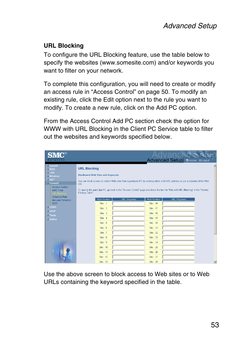 Advanced setup 53 | SMC Networks Barricade SMC2804WBR38 User Manual | Page 63 / 82