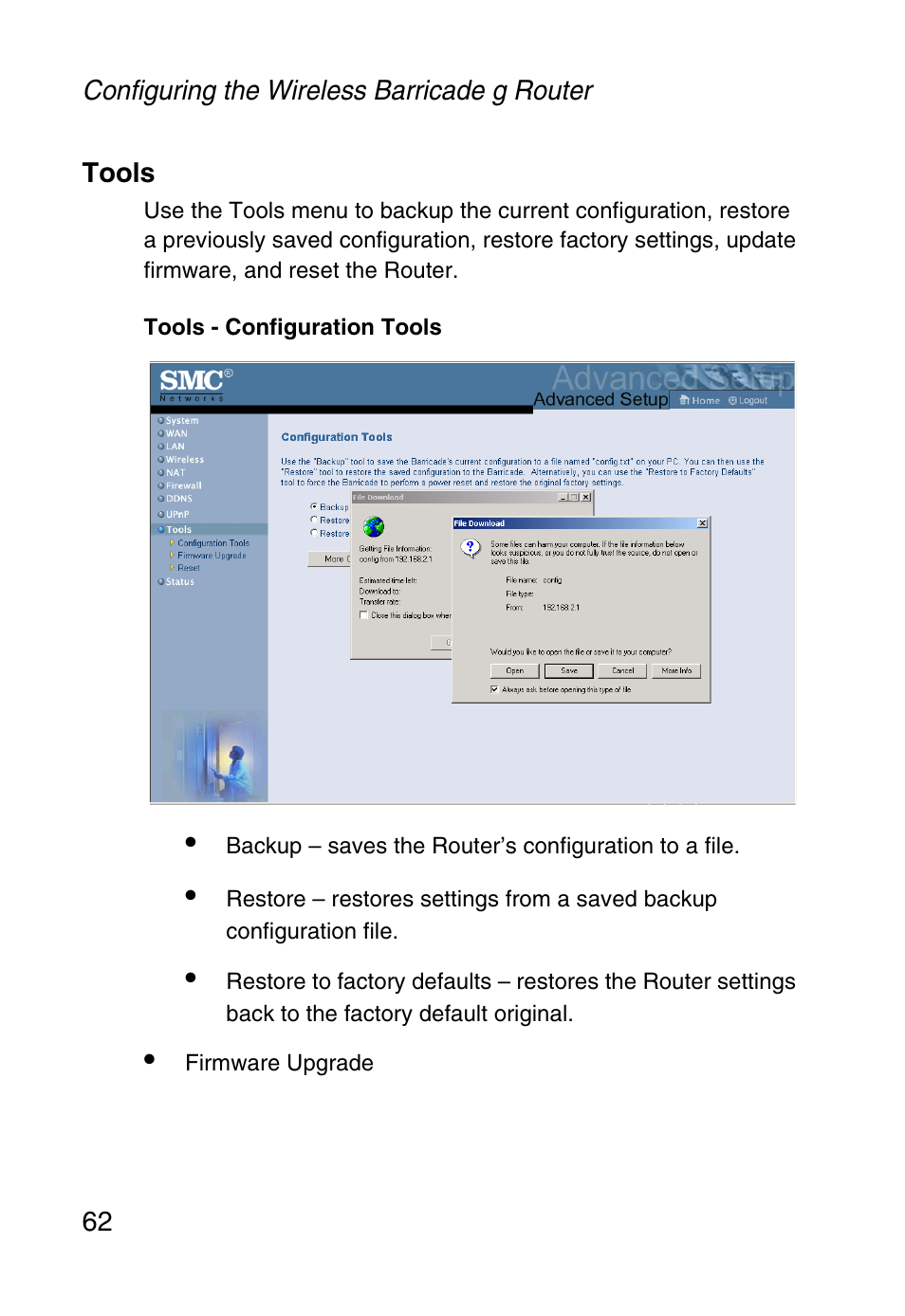 Tools | SMC Networks Barricade SMC2804WBR38 User Manual | Page 72 / 82
