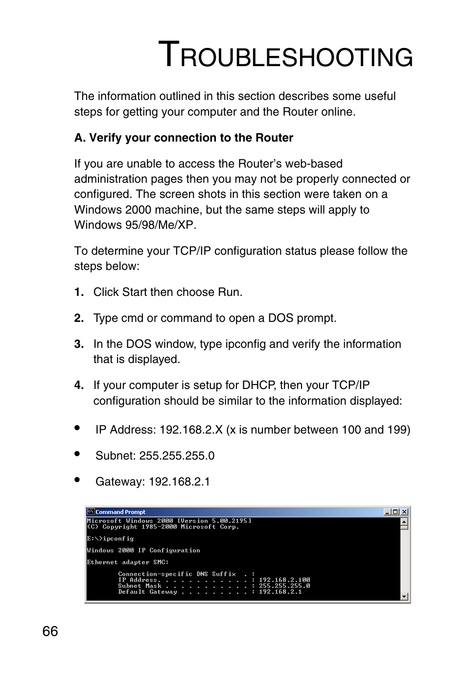 Troubleshooting, Roubleshooting | SMC Networks Barricade SMC2804WBR38 User Manual | Page 76 / 82