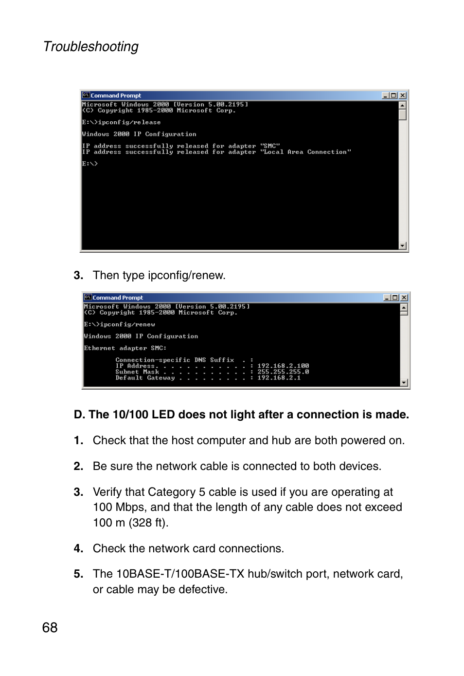 Troubleshooting 68 | SMC Networks Barricade SMC2804WBR38 User Manual | Page 78 / 82