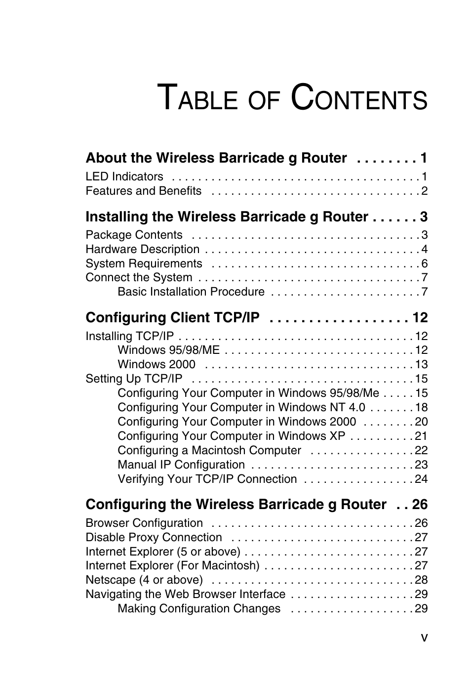Able, Ontents | SMC Networks Barricade SMC2804WBR38 User Manual | Page 9 / 82
