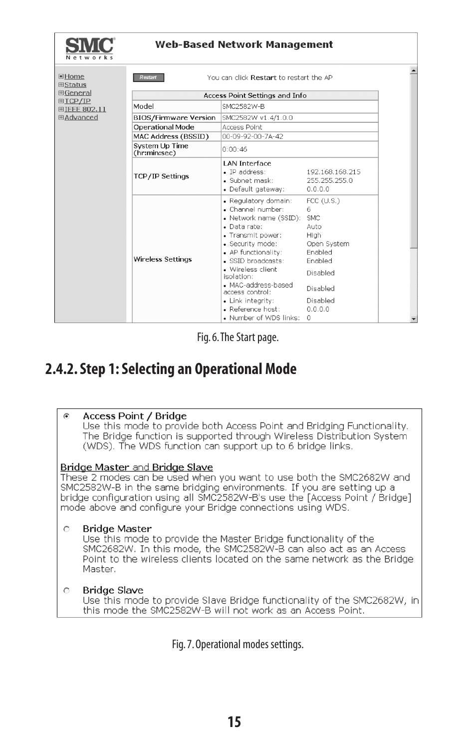 Step 1: selecting an operational mode | SMC Networks SMC2582W-B User Manual | Page 15 / 52