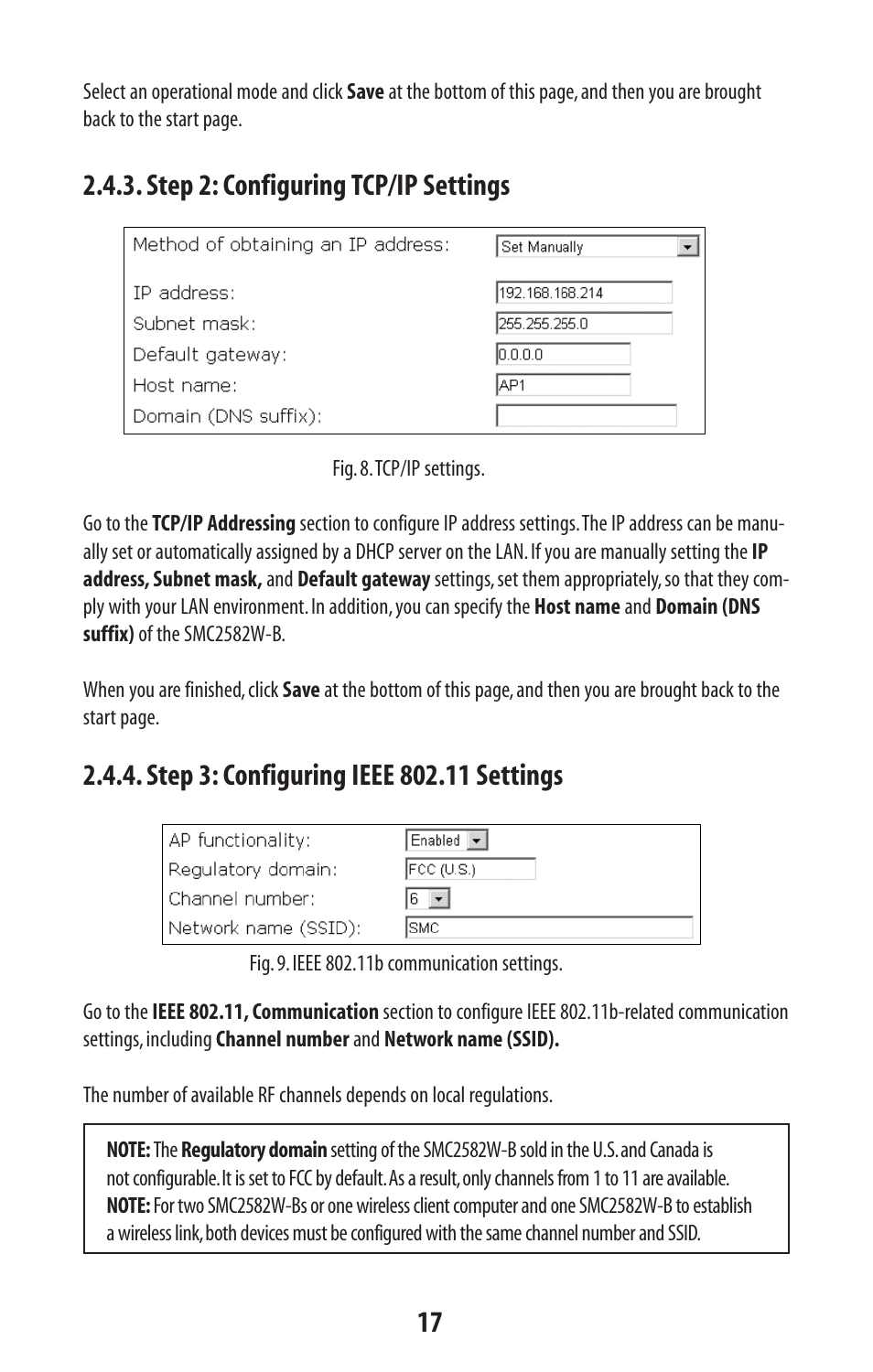 Step 2: configuring tcp/ip settings | SMC Networks SMC2582W-B User Manual | Page 17 / 52