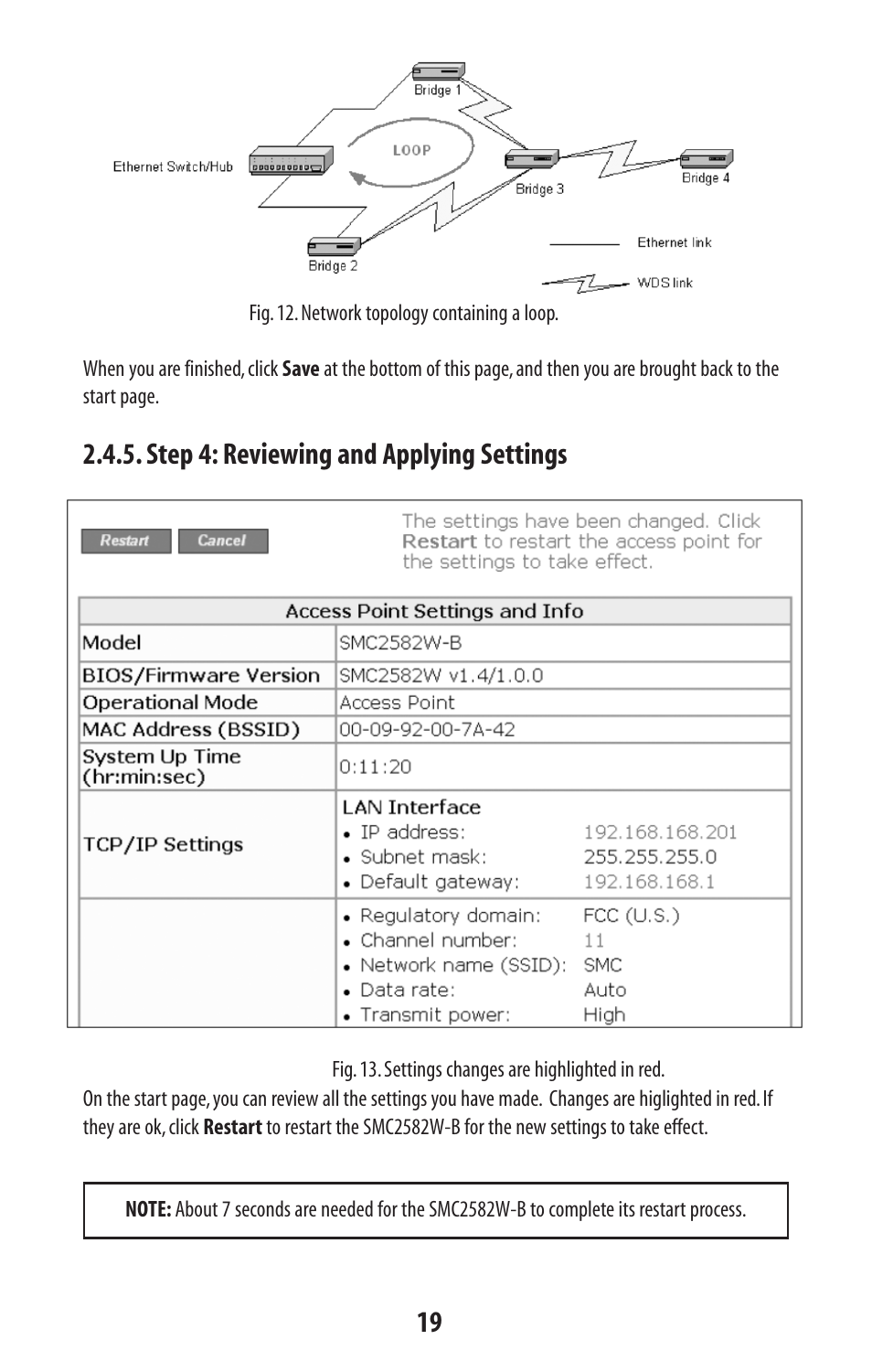 Step 4: reviewing and applying settings | SMC Networks SMC2582W-B User Manual | Page 19 / 52