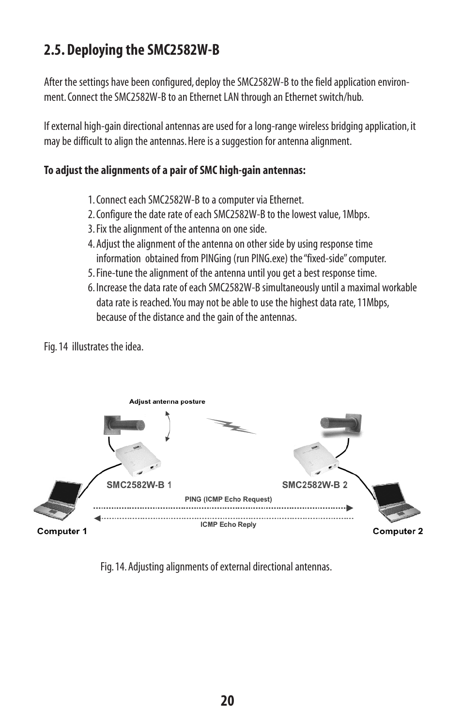 Deploying the smc2582w-b | SMC Networks SMC2582W-B User Manual | Page 20 / 52