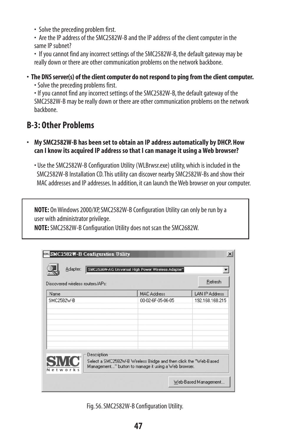 B-3: other problems | SMC Networks SMC2582W-B User Manual | Page 47 / 52