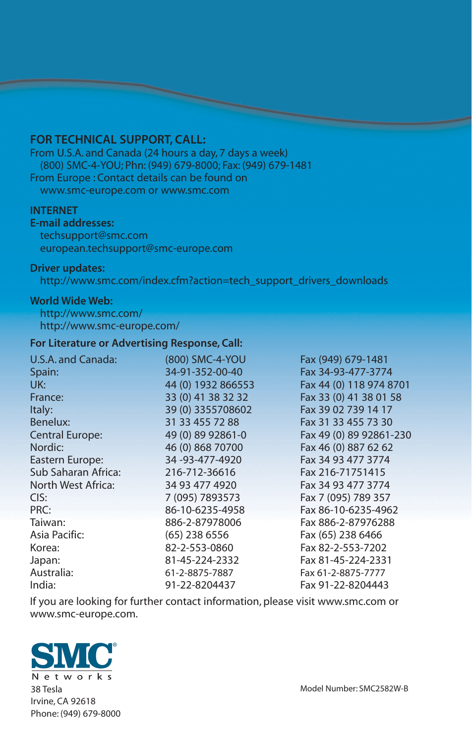 SMC Networks SMC2582W-B User Manual | Page 52 / 52