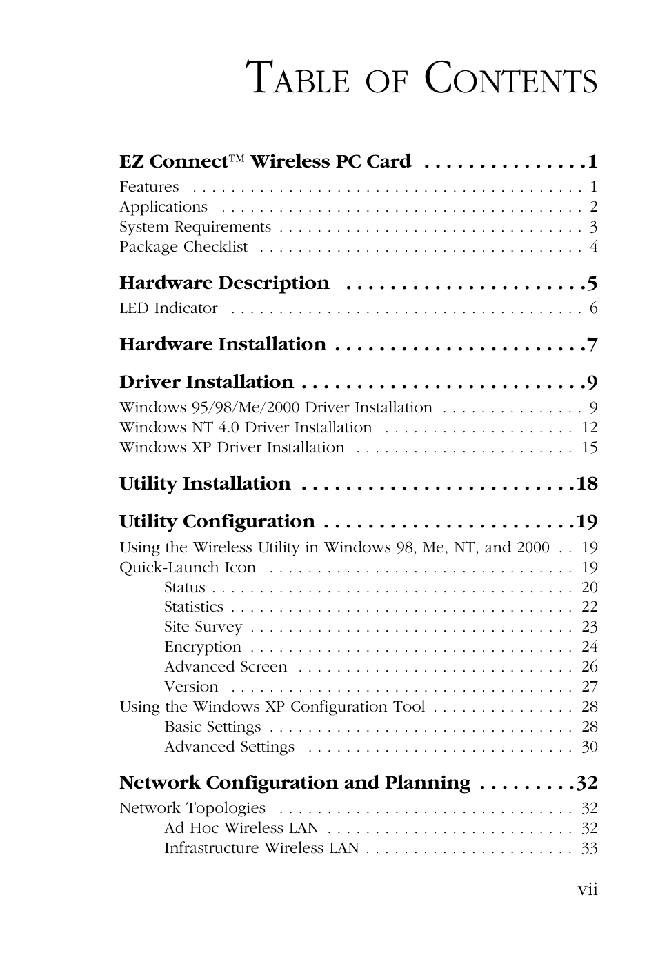 Able, Ontents | SMC Networks SMC EZ Connect SMC2632W User Manual | Page 11 / 58