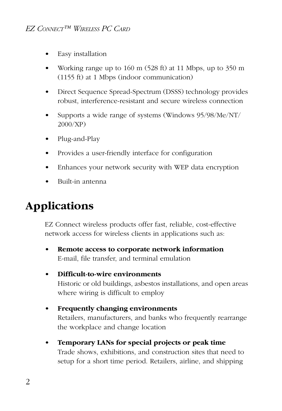 Applications, Ez c, Pc c | SMC Networks SMC EZ Connect SMC2632W User Manual | Page 14 / 58